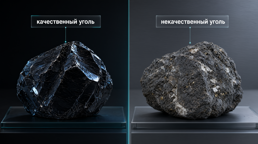 Сравнение качественного и некачественного угля